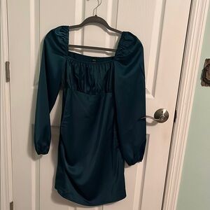 SHEIN Teal Long Sleeve Dress